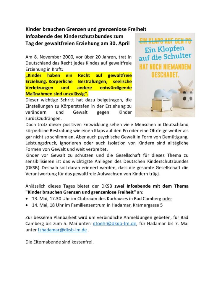 Tag der gewaltfreien Erziehung 2025